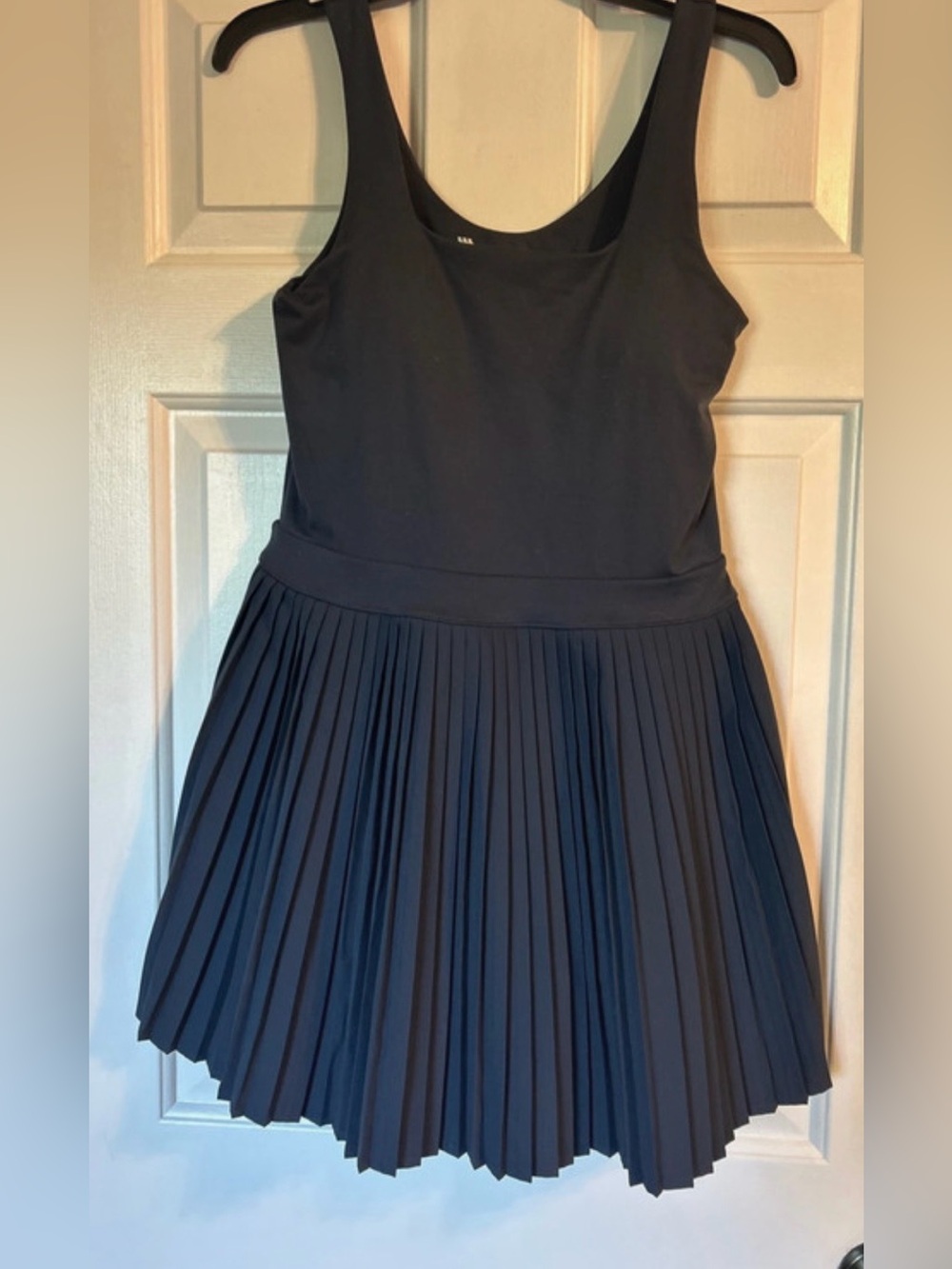 All in motion navy athletic pleated dress with shorts